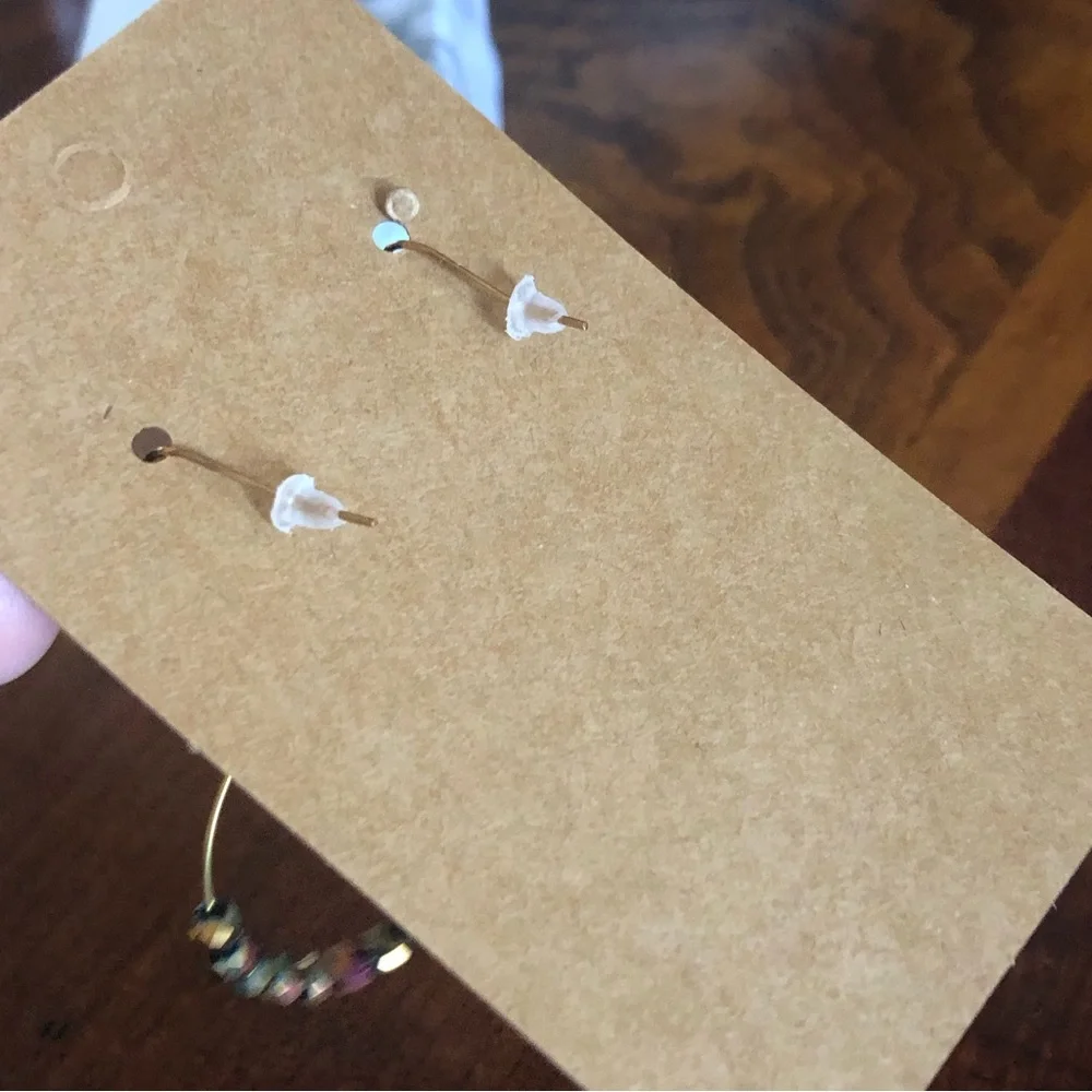 Handcrafted beaded wire dangle earrings